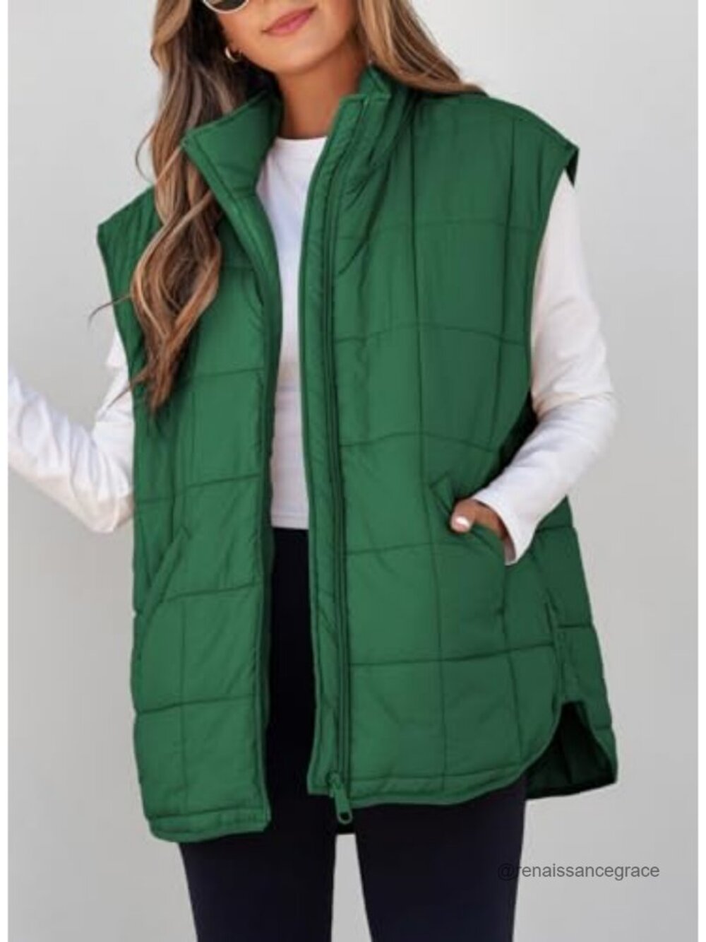 EVALESS Women's Quilted Puffer Vest Zip Up Sleeveless Outerwear